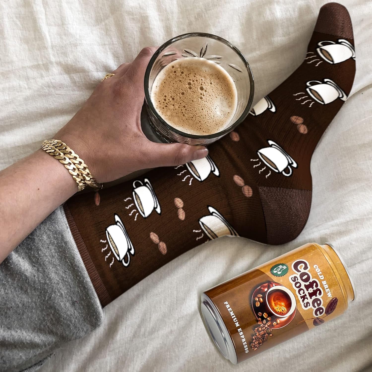 Funny Coffee Beer Orange Juice Can Socks for Men Women -If You Can Read This Bring Me Socks Stocking Stuffers