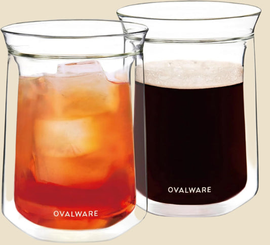 Double Wall Single Lip Insulated Glass Cup, Set of 2 (12Oz / 350Ml) - Borosilicate Glass for Coffee, Tea, Whiskey, Cocktails & All Beverages - Minimalistic & Durable Double-Wall Drinking Mug