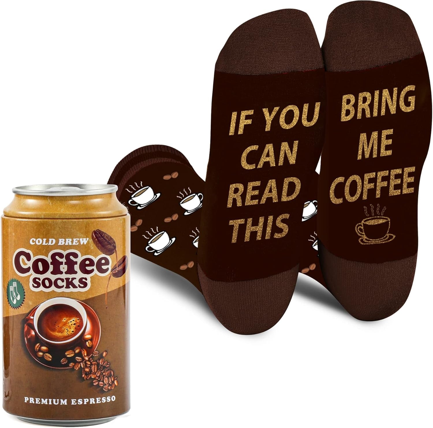 Funny Coffee Beer Orange Juice Can Socks for Men Women -If You Can Read This Bring Me Socks Stocking Stuffers